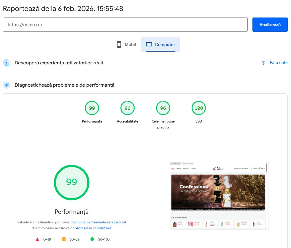raport colen desktop
